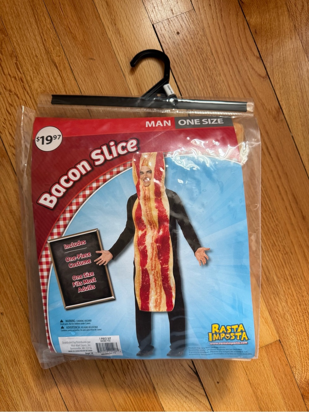 Men’s Bacon Slice Costume - Red/Brown